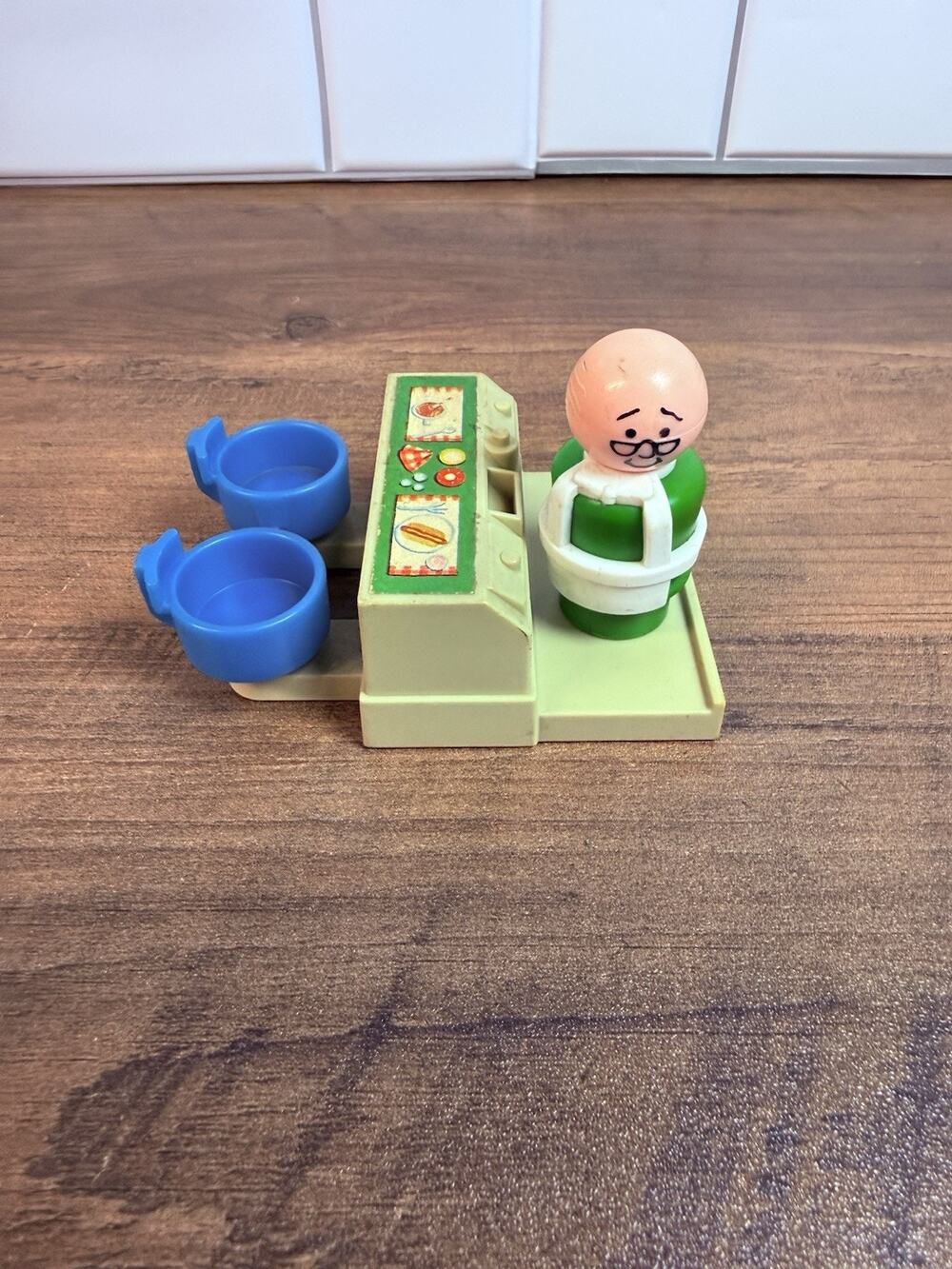 Vintage 80s Fisher Price Sesame Street Mr Hooper w Food Counter